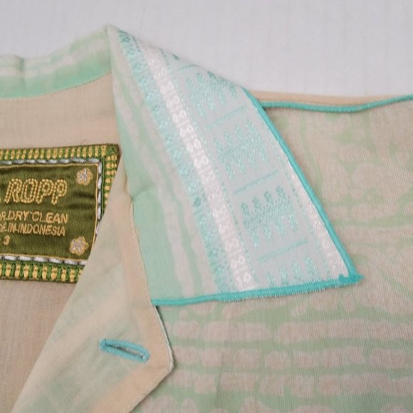 Mens Amazing Cross Stitch Embroidered Light Art Shirt PAUL ROPP 100% Silk 3 - Picture 4 of 16